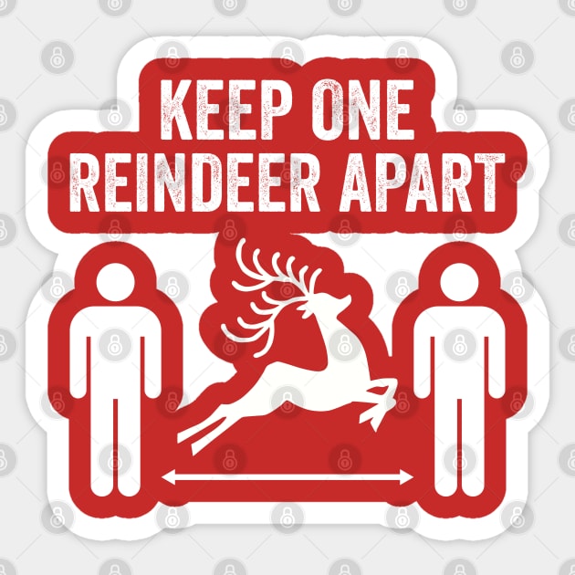 Keep One Reindeer Apart social distancing christmas Sticker by DragonTees